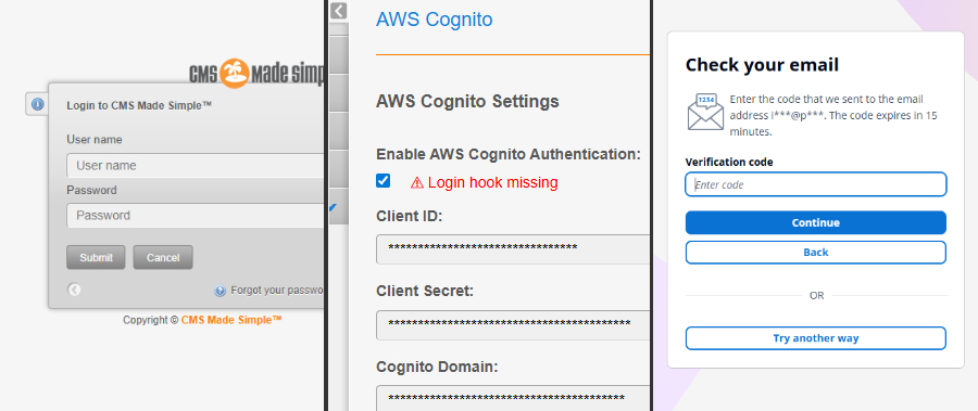 AWSCognito CMSMS Module